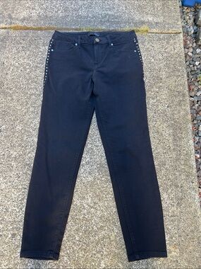 1822 Denim Black Jeans with Silver Stud Hardware